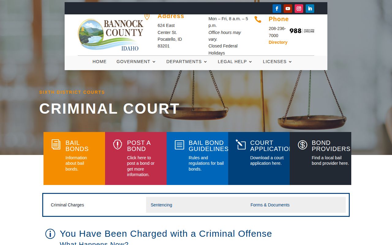 Bannock County 72 hour release court source