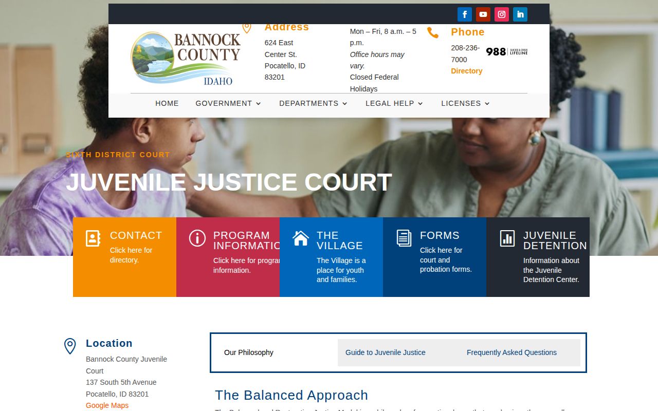 District 6 Juvenile Detention Center release contact information