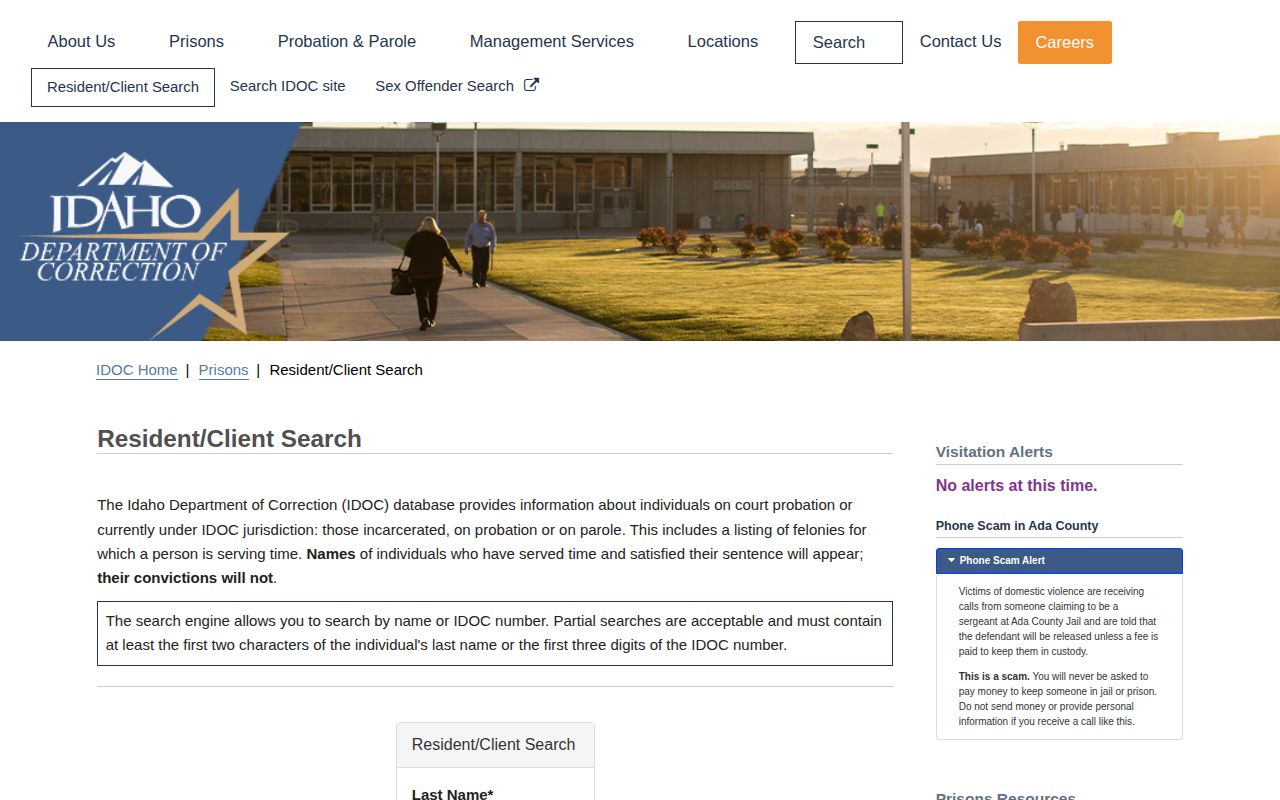 Bannock County released inmates IDOC search source